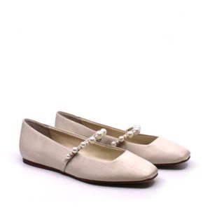 Dolce Vita Roxanna ivory pearl square toe flats